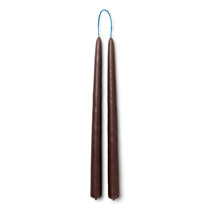Dipped Stick candles by ferm Living in the colour dark brown
