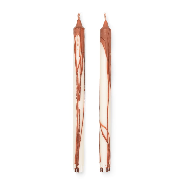 Dryp Stick candles from ferm Living in the design red / white