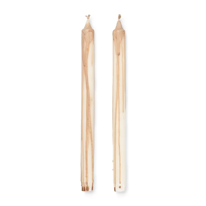 Dryp Stick candles from Ferm Living in the beige / white version