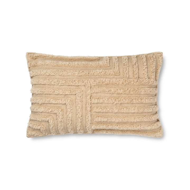 Crease Pillow made of wool by ferm Living in the color light sand