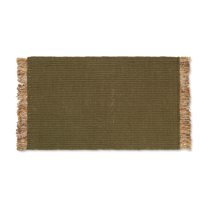 Block Doormat by ferm Living in the color olive green