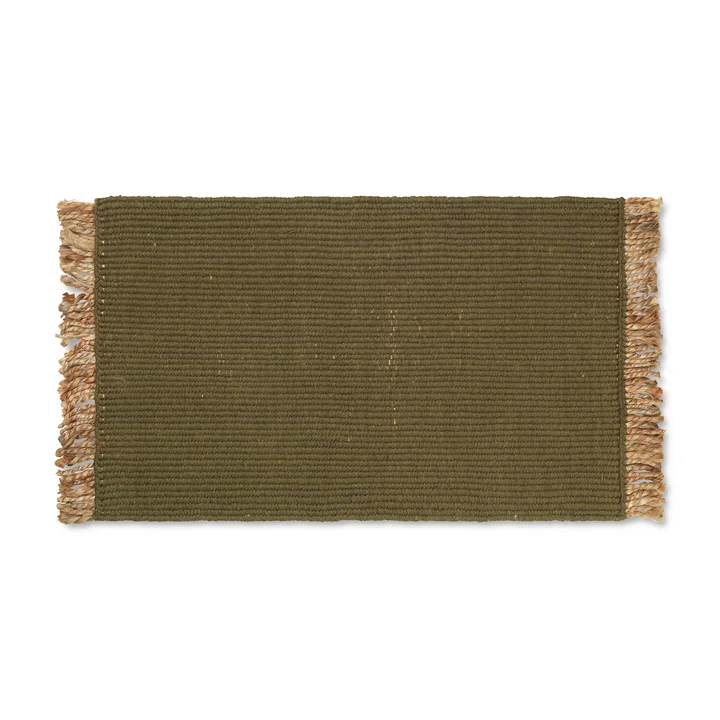 Block Doormat by Ferm Living in the color olive green