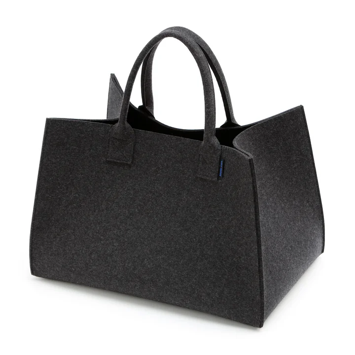 Big Felt basket with 2 handles by Hey Sign in graphite