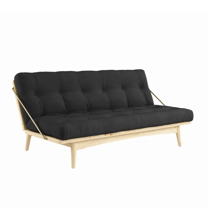 Folk Sofa bed 130 cm from Karup Design in clear lacquered pine / dark gray
