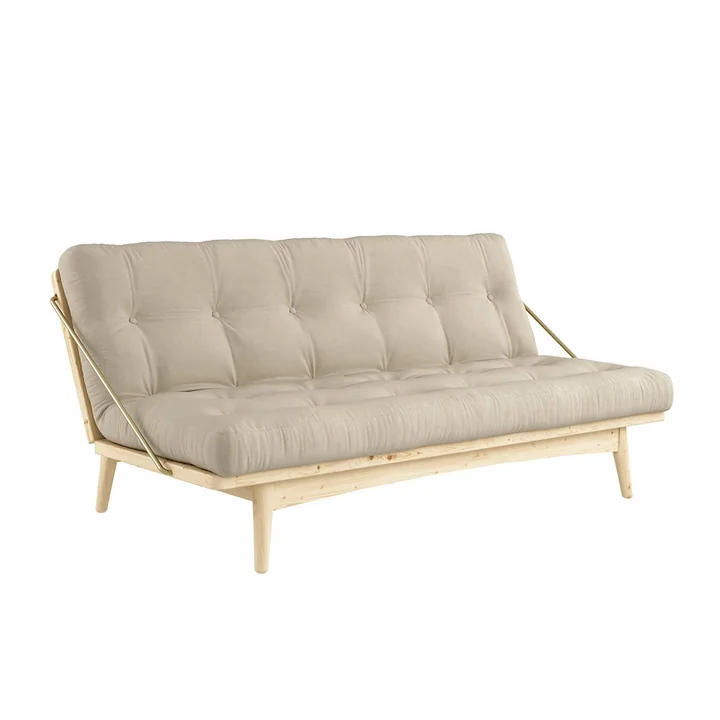 Folk Sofa bed 130 cm from Karup Design in clear lacquered pine / beige