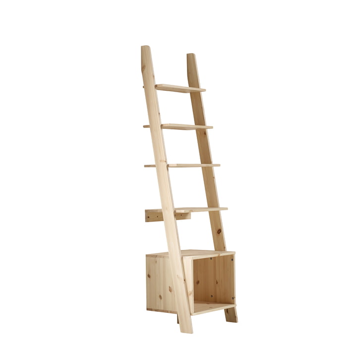 Vocal Ladder shelf with shelf from Karup Design in clear lacquer finish
