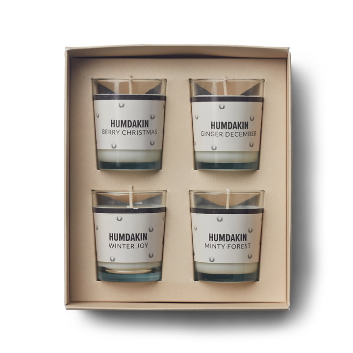 Advent scented candles from Humdakin in the design clean christmas in set of 4