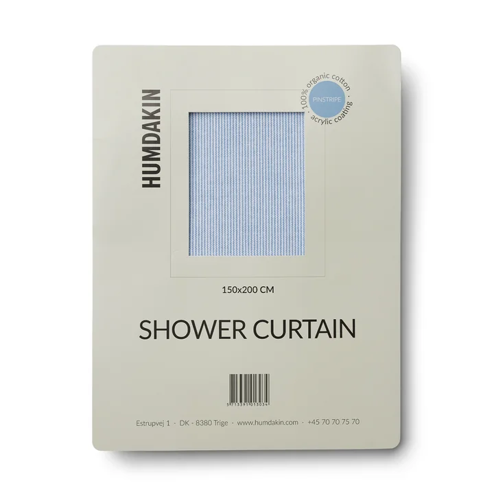 Organic cotton shower curtain, 150 x 200 cm by Humdakin in pinstribed