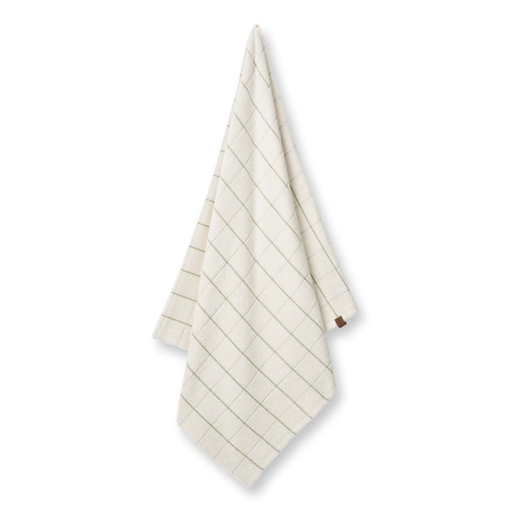 Checkered bath towel, 60 x 130 cm by Humdakin in shell / leaf