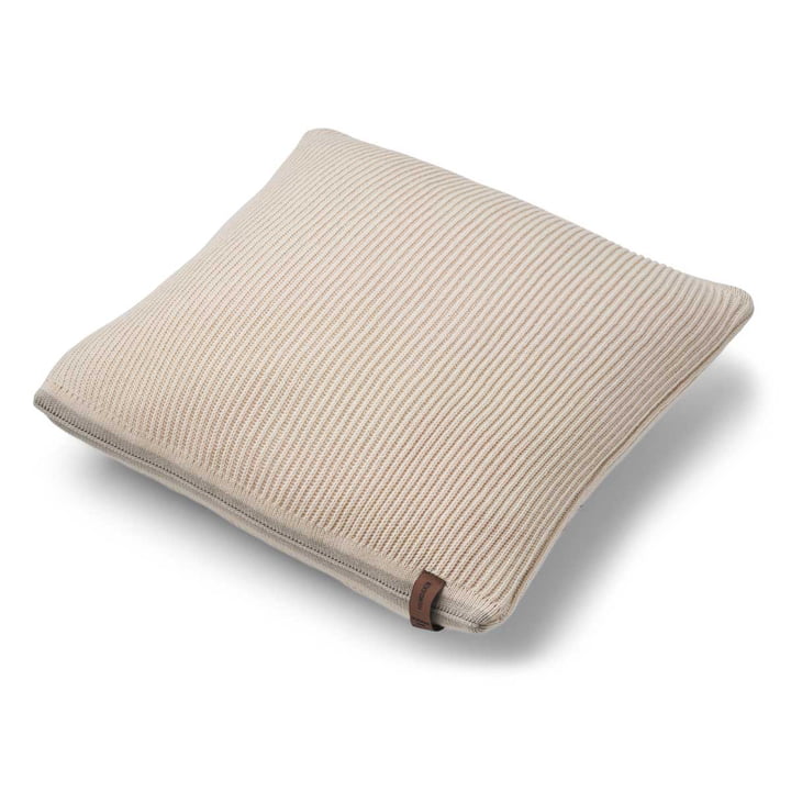 Ribbed knitted cushion, 40 x 40 cm by Humdakin in shell / light stone