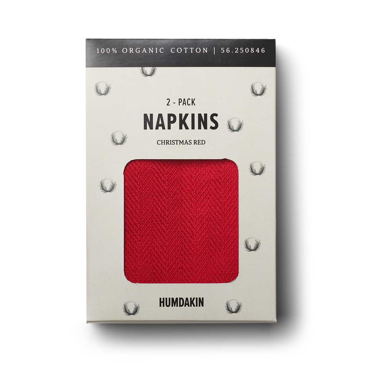 Fabric napkins Organic Cotton, 40 x 40 cm by Humdakin in christmas red (set of 2)