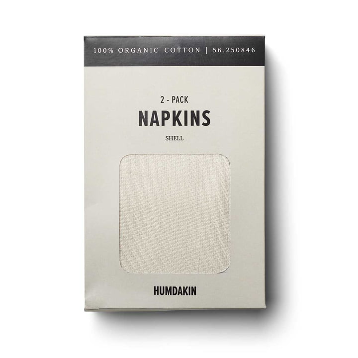 Fabric napkins Organic Cotton, 40 x 40 cm by Humdakin in shell (set of 2)