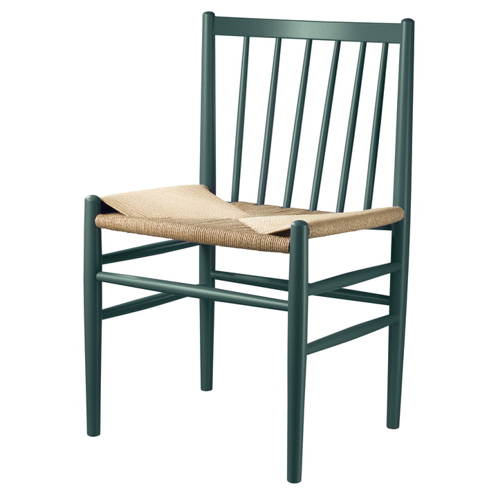J80 Chair from FDB Møbler in beech forest / natural wickerwork