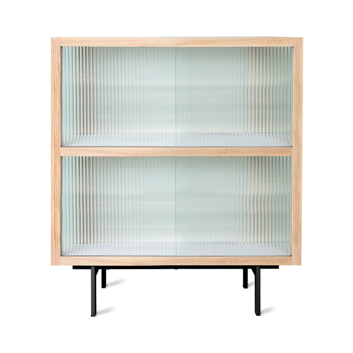 Cabinet with ribbed glass from HKliving in natural ash colour