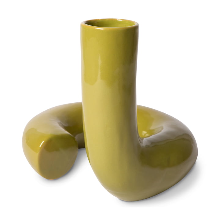 Objects Twisted Vase from HKliving in the colour glossy olive green