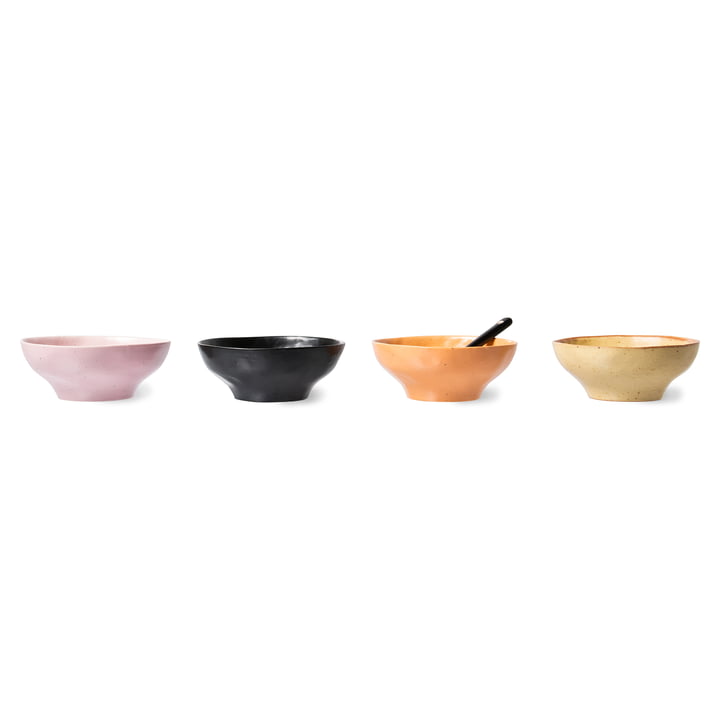 Bold & Basic Ceramic bowls from HKliving in a multi-coloured set of 4
