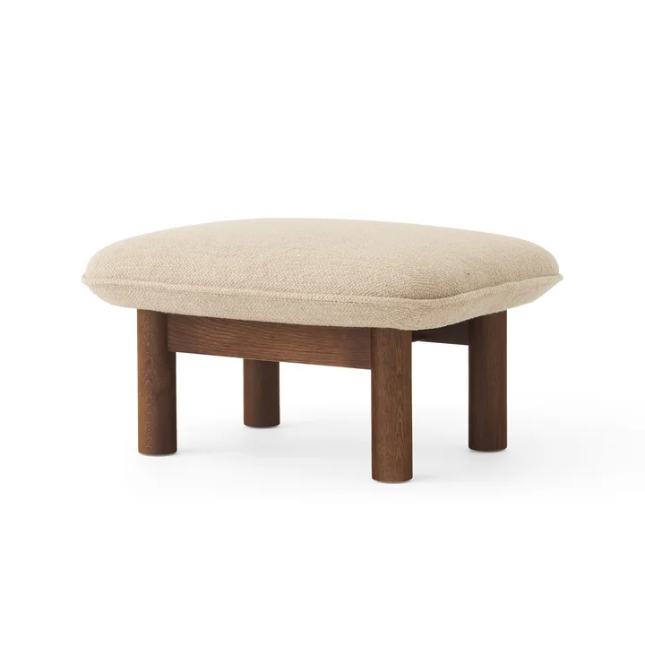 Brasilia Ottoman, oak stained / bouclé beige of Audo