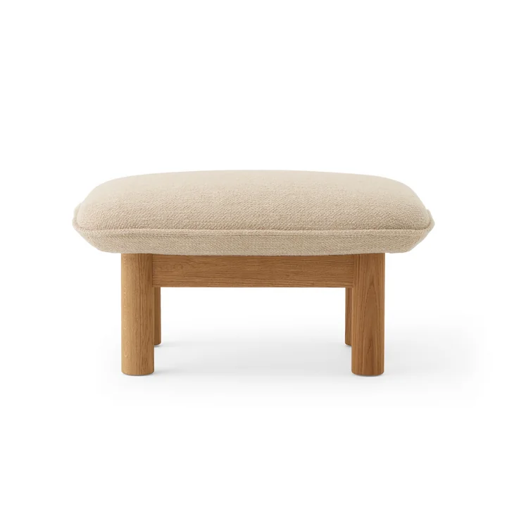 Brasilia Ottoman, natural oak / bouclé beige of Audo
