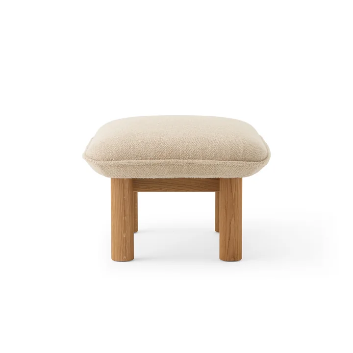 Brasilia Ottoman, natural oak / bouclé beige of Audo