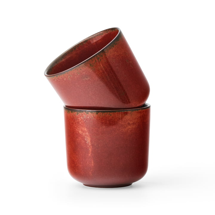 New Norm Mug set of 2, 260 ml, red glazed by Audo
