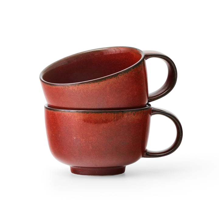 New Norm Set of 2 cups, 250ml, red glaze by MENU