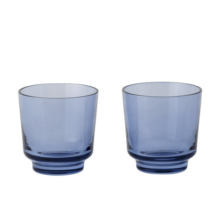 Raise Drinking glass in the color indigo in set of 2