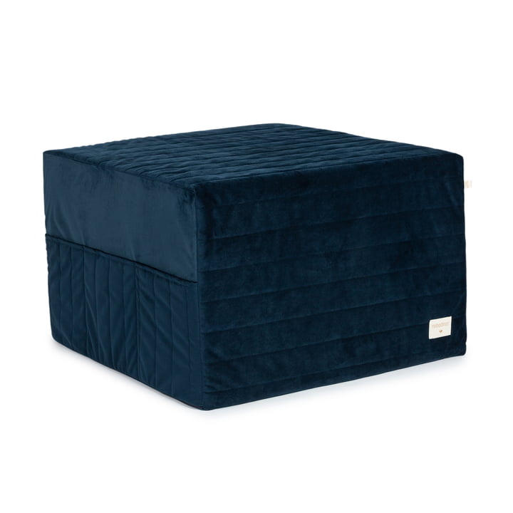 Sleepover Folding mattress and stool by Nobodinoz in the colour night blue