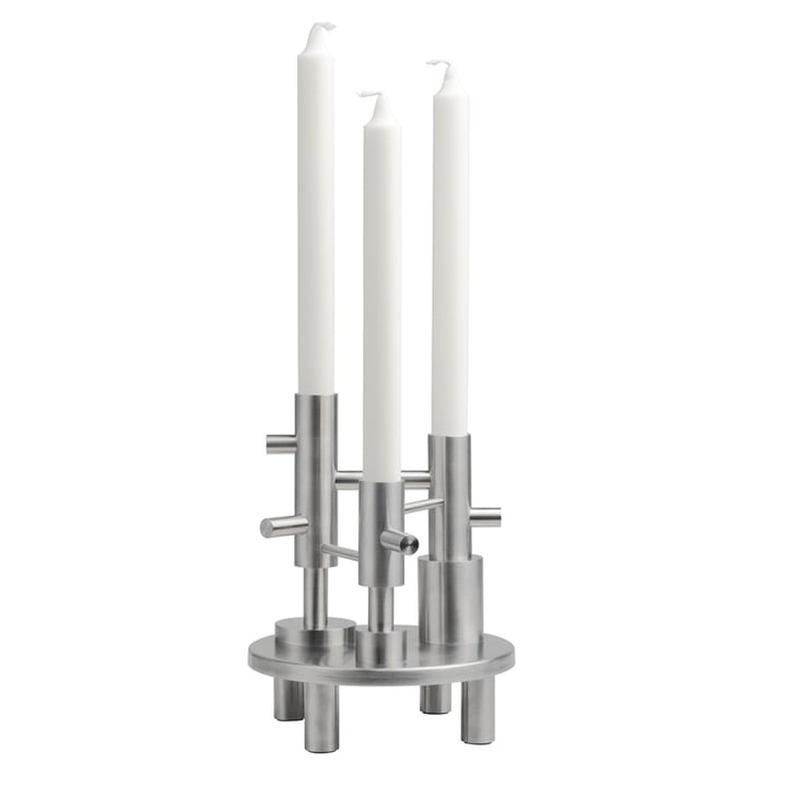 3-piece candle holder from Fritz Hansen in the stainless steel version