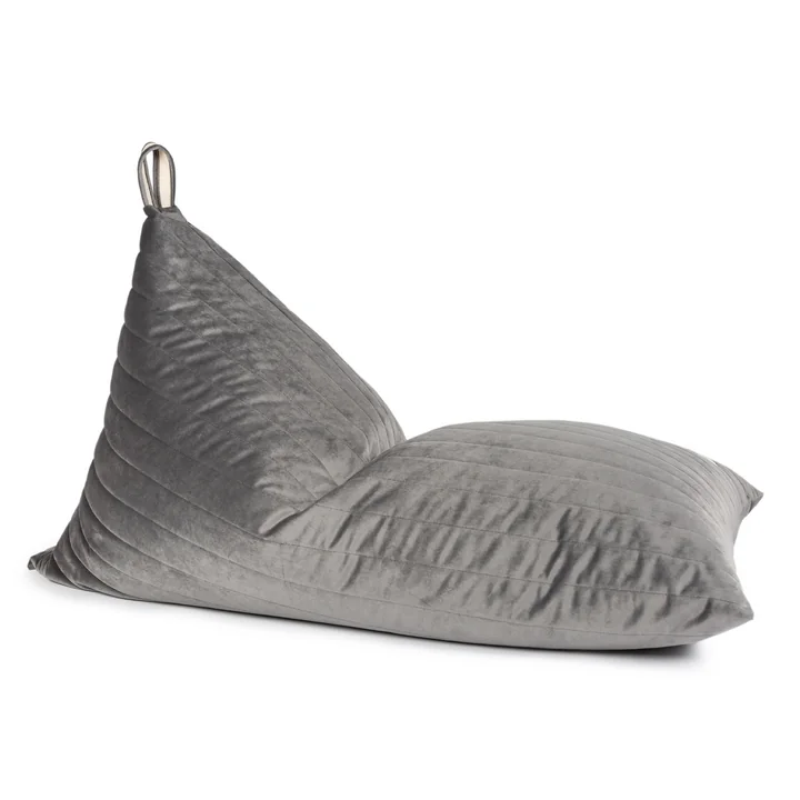 Essaouira Beanbag velvet from Nobodinoz in the version gold bubble / slate grey
