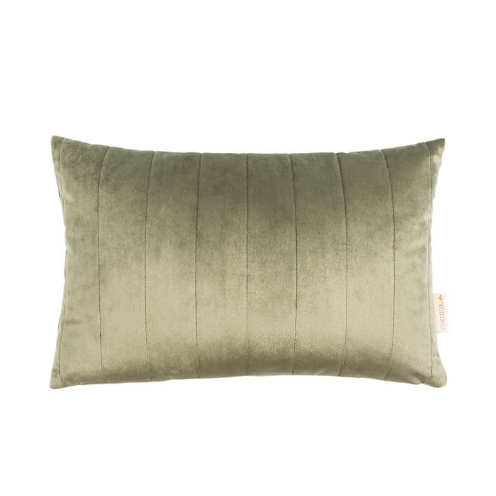 Akamba Velvet pillow by Nobodinoz in color olive green