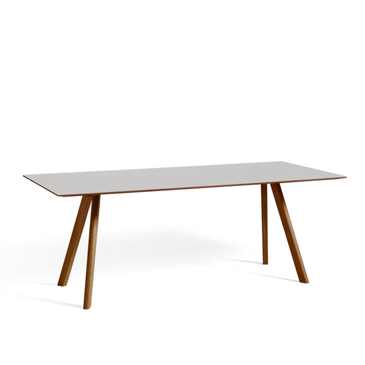 Copenhague CPH30 Dining table 200 x 90 cm from Hay in walnut lacquered / linoleum pebble gray