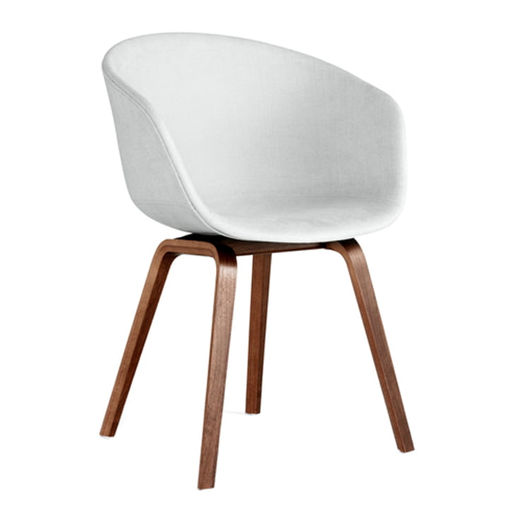 About A Chair AAC 23 from Hay in walnut lacquer / fully upholstered Linara grey-white (311)