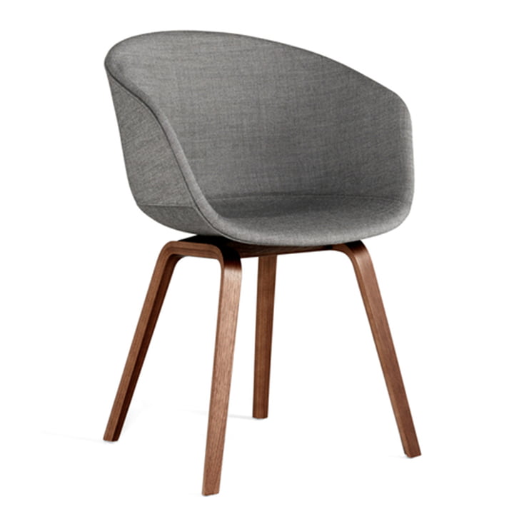About A Chair AAC 23 from Hay in walnut lacquer / full upholstery grey (Remix 152)