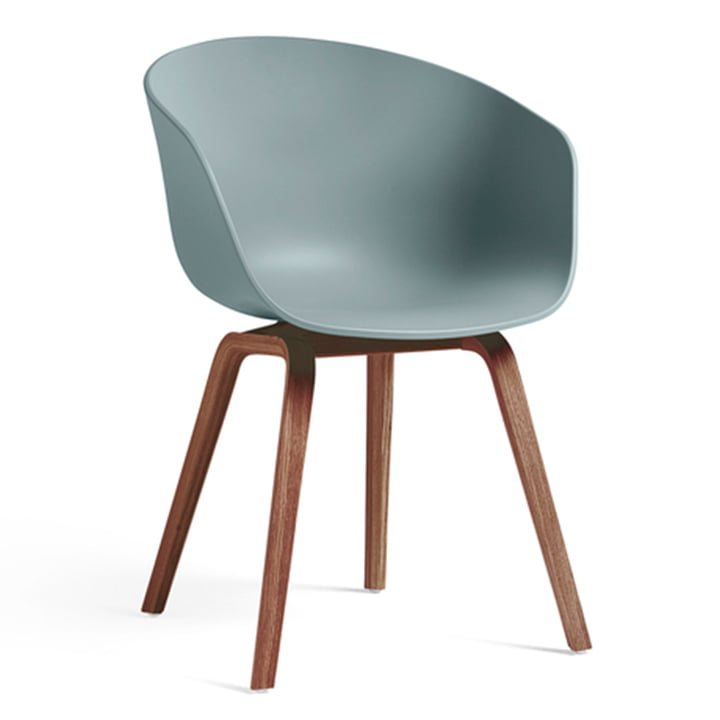 About A Chair AAC 22 by Hay in walnut lacquer / dusty blue
