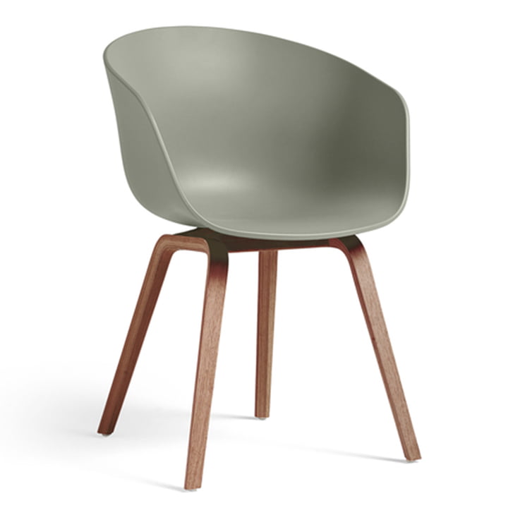 About A Chair AAC 22 by Hay in walnut lacquer / dusty green