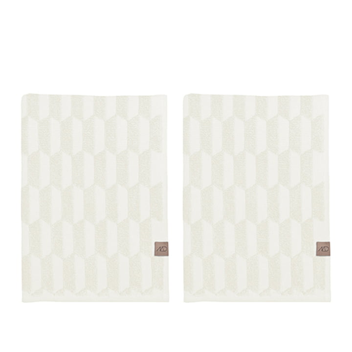 Geo Guest towel 35 x 55 cm from Mette Ditmer in off-white (pack of 2)