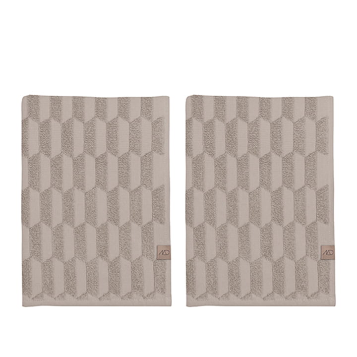 Geo Guest towel 35 x 55 cm from Mette Ditmer in sand (pack of 2)