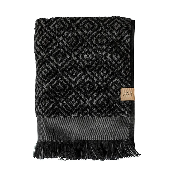 Morocco Bath towel 70 x 140 cm from Mette Ditmer in black / grey