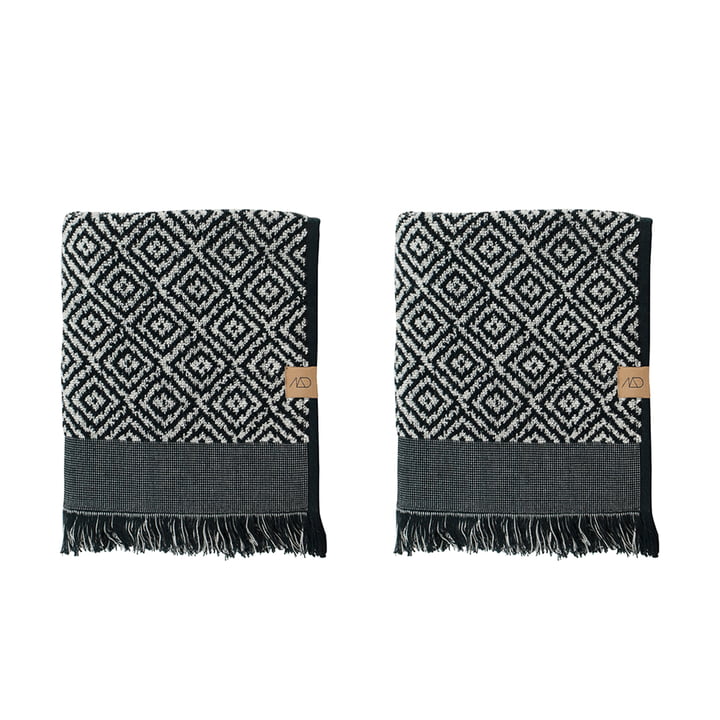 Morocco Guest towel 60 x 35 cm from Mette Ditmer in black / white (set of 2)