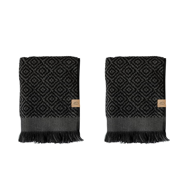 Morocco Guest towel 60 x 35 cm from Mette Ditmer in black / grey (set of 2)