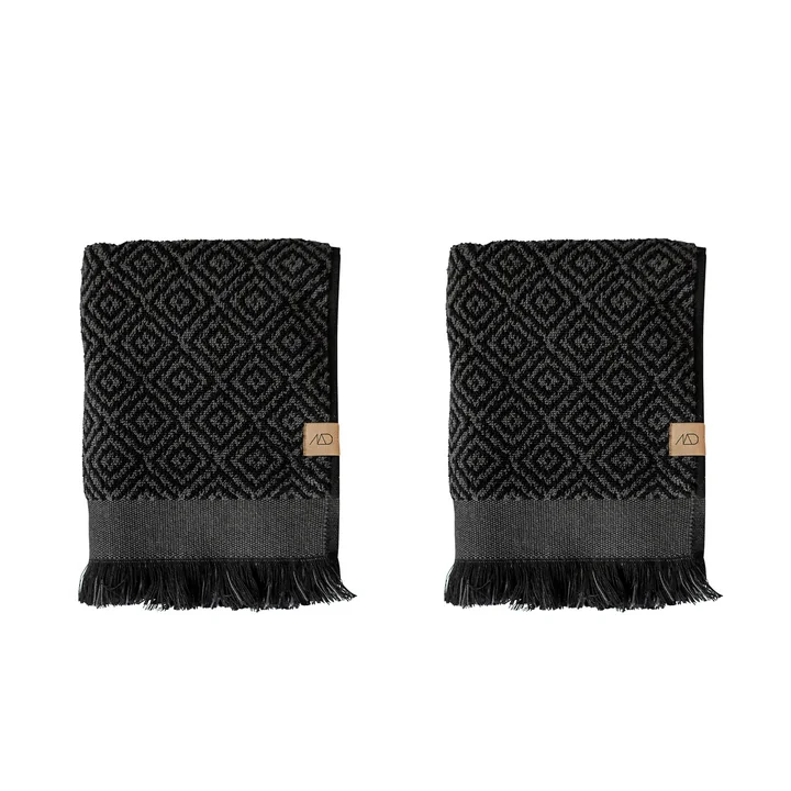 Morocco Guest towel 60 x 35 cm from Mette Ditmer in black / grey (set of 2)