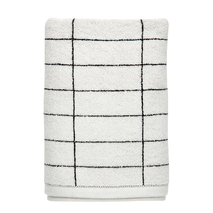 Tile Bath towel 70 x 140 cm from Mette Ditmer in black / off-white