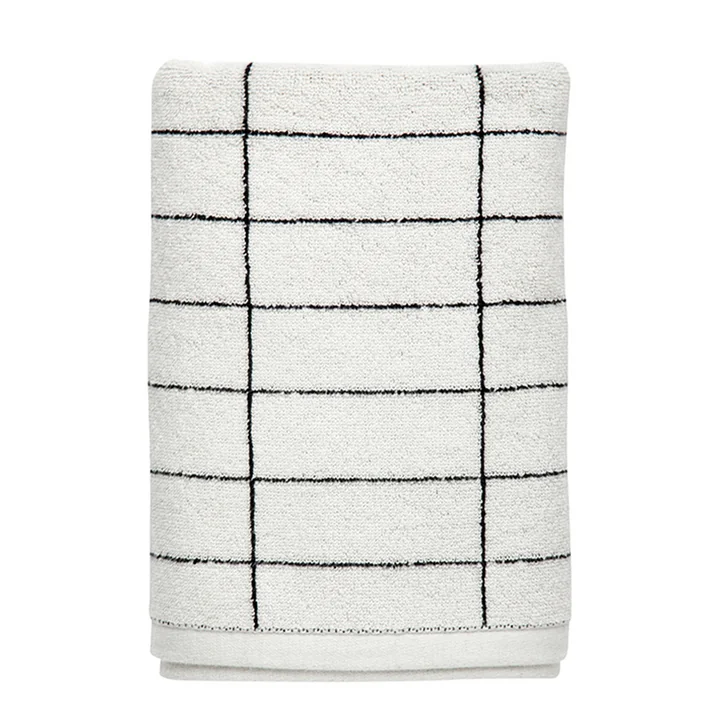 Tile Bath towel 70 x 140 cm from Mette Ditmer in black / off-white