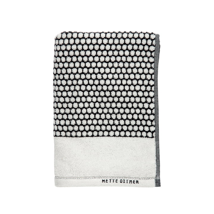 Grid Towel 50 x 100 cm from Mette Ditmer in black / off-white