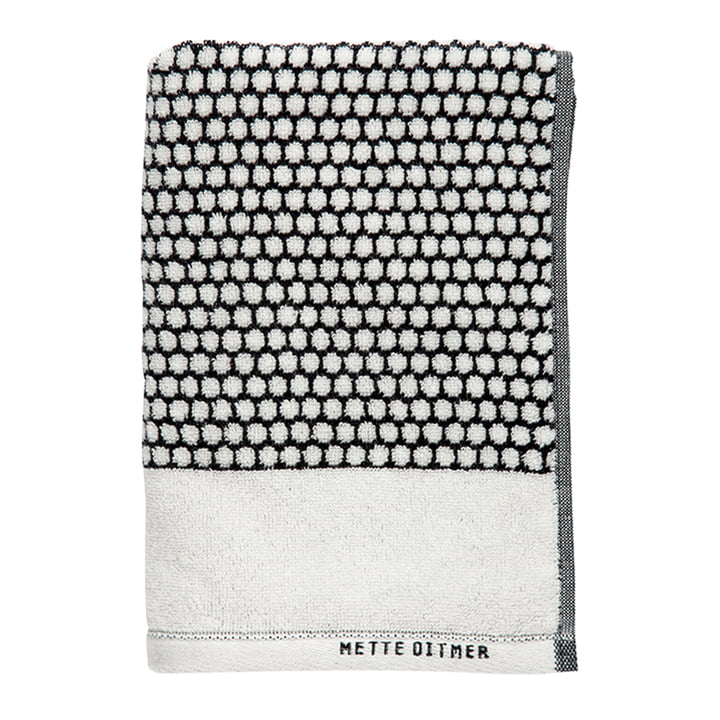 Grid Bath towel 70 x 140 cm from Mette Ditmer in black / off-white