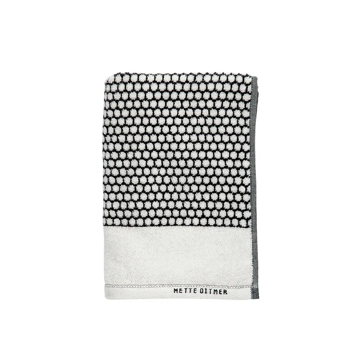 Grid Guest towel 38 x 60 cm from Mette Ditmer in black / off-white