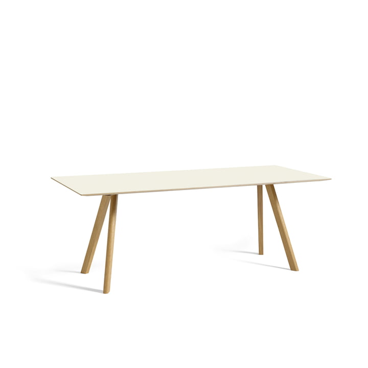 Copenhague CPH30 dining table 200 x 90 cm by Hay in oak lacquered / linoleum off-white