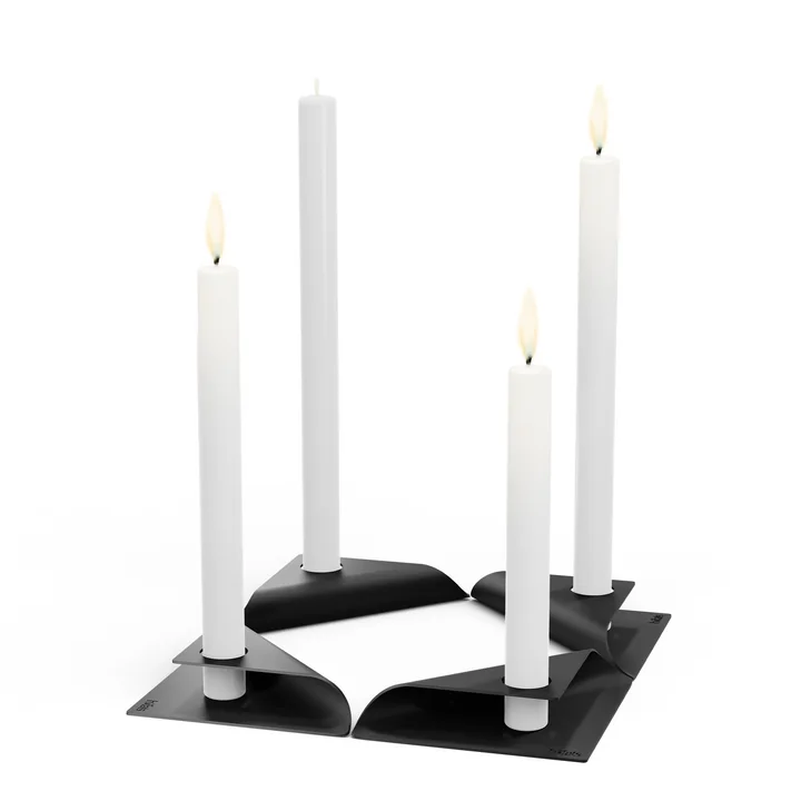 Square Candle Candle holder from höfats in black (set of 4)