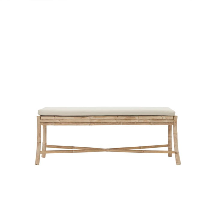 Sedeo Bench with seat cushion from House Doctor in natural bamboo finish