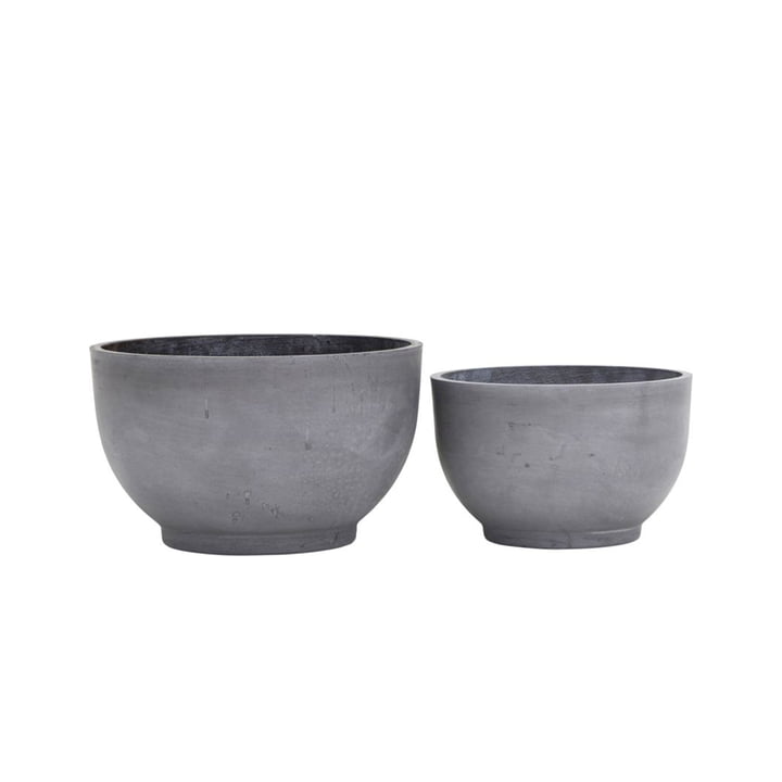 Gard Plant pots from House Doctor in the colour dark grey